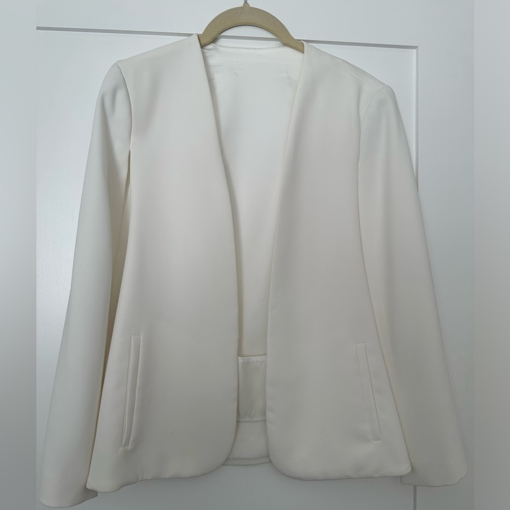 Zara white cape blazer. Size XS